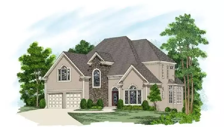 image of 2 story european house plan 7631